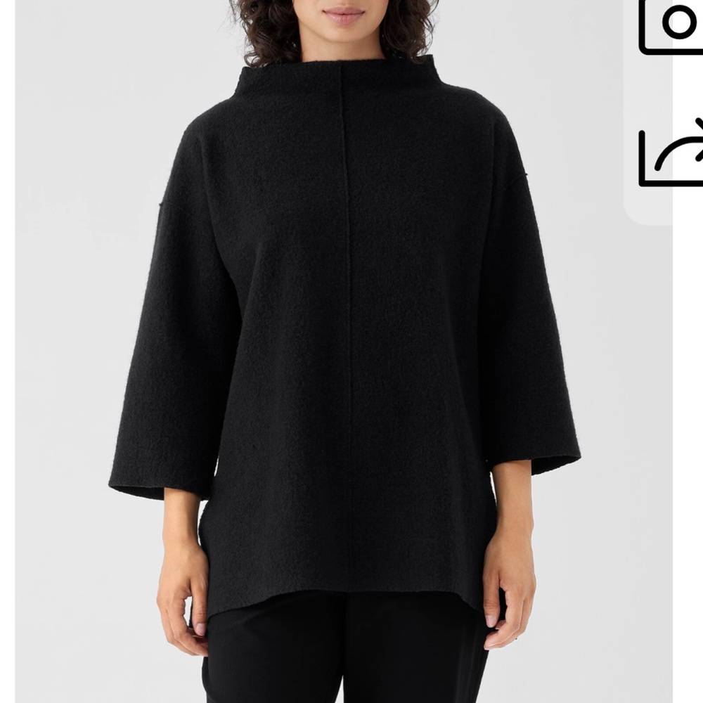 Eileen Fisher Black Poncho Sweater